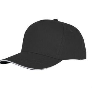 Bullet Unisex Ceto 5 Panel Sandwich Cap / Solid Black